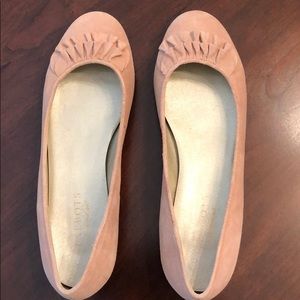 Talbots Blush Ruffle Suede Ballet Flats
